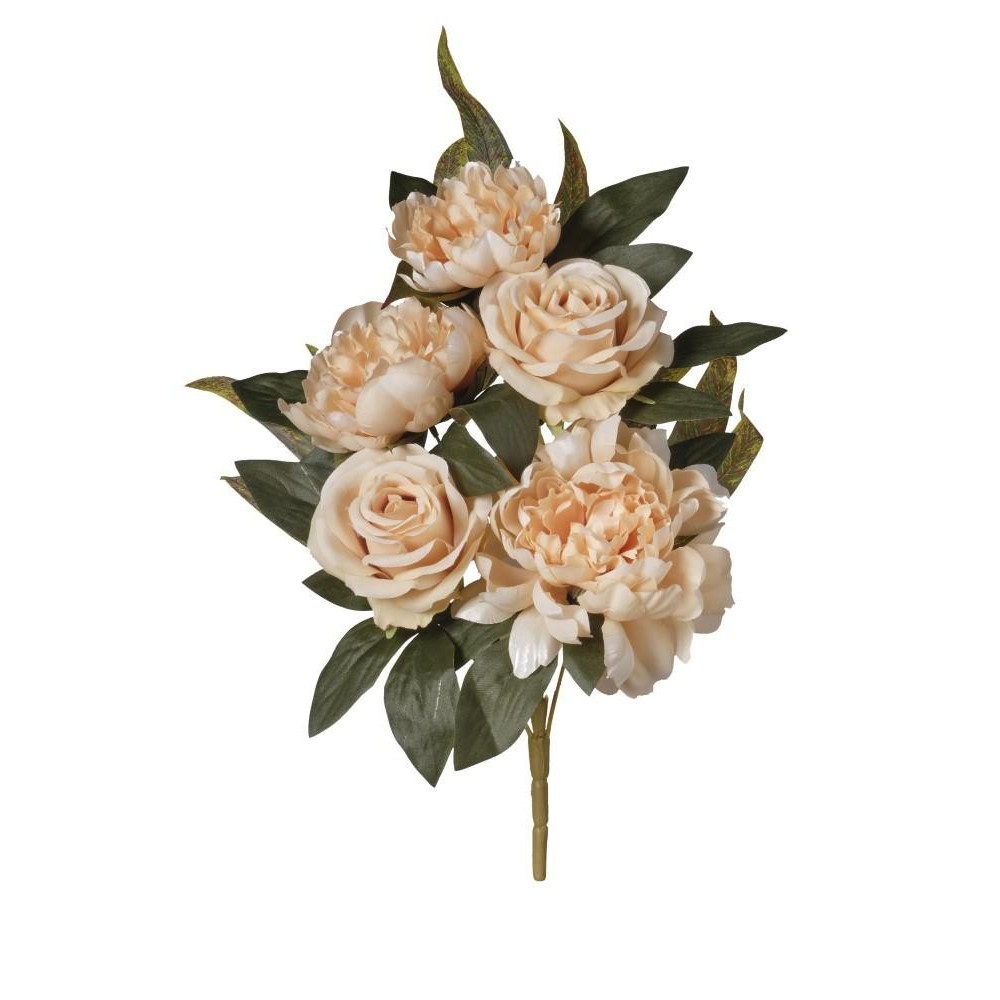 MAZZO FRONT. ROSE PEONIE X5 CM.43 BEIGE